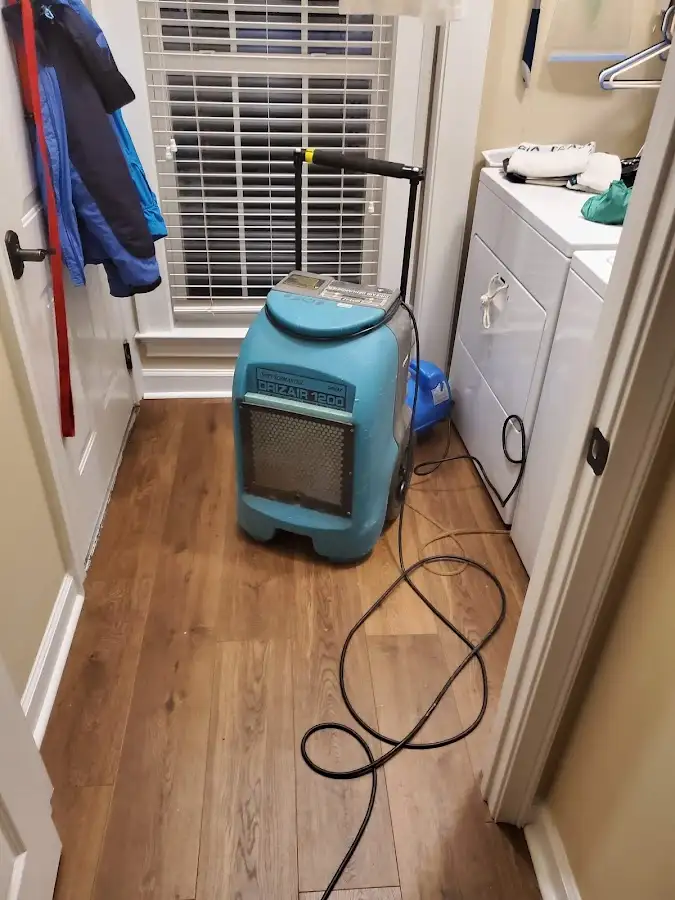 Commercial dehumidifier deployed for Flood Damage Cleanup in New Canaan